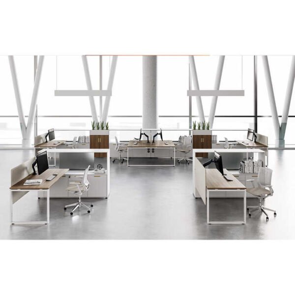 Customized High Grade Wooden Cubicle Work Station Office Furniture 2 4 6 Person - 图片 3