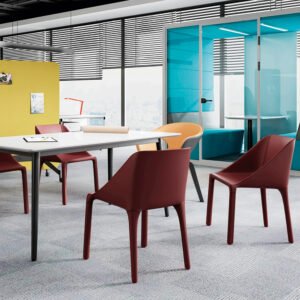 Leather Armless Plastic Office Chair Visitor Training Staff Used Conference Room Guest Chair