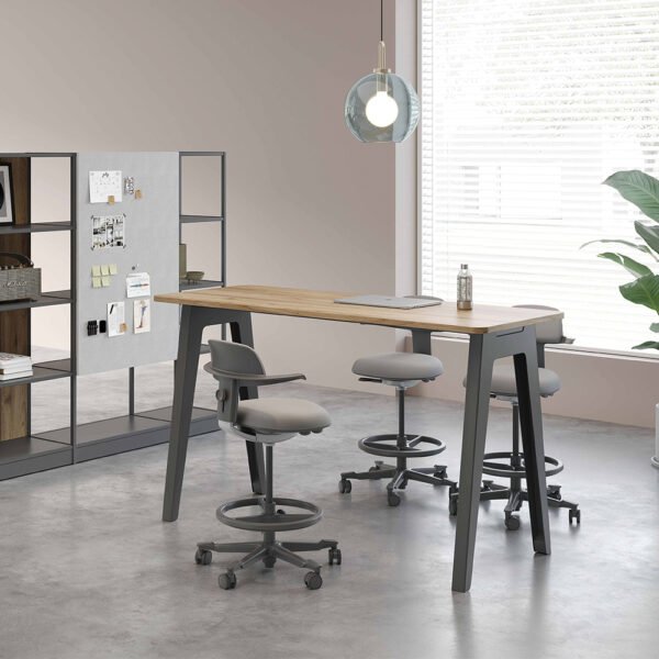 Wooden Bar Table Coffee Shop High Stool Bar Chair and Simple Office Table - 图片 2