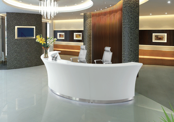 Large Circular Hotel Office Hospital Work Station Reception Desk - 图片 2