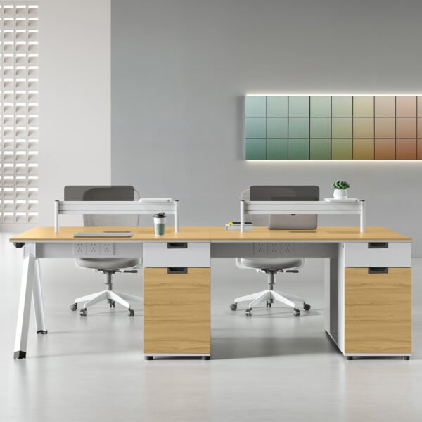 3 Person Desk 3 Staff Workstation Team Work Y Shaped Offces Table - 图片 3