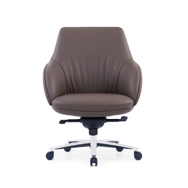 Executive PU Leather Conference Chair Mid Back Reclining Office Chair - 图片 2