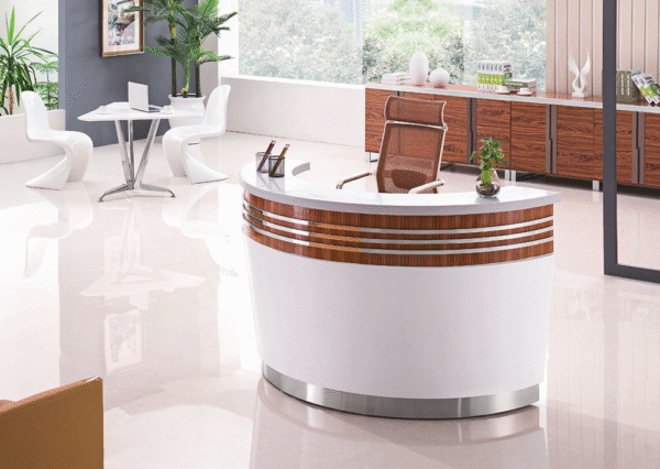 Large Circular Hotel Office Hospital Work Station Reception Desk - 图片 3