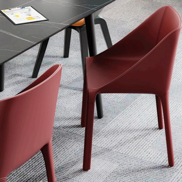 Leather Armless Plastic Office Chair Visitor Training Staff Used Conference Room Guest Chair - 图片 3