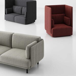 Office Meeting High Back Fabric Private Space Waiting Reception Room Sectional Office Booth Sofa