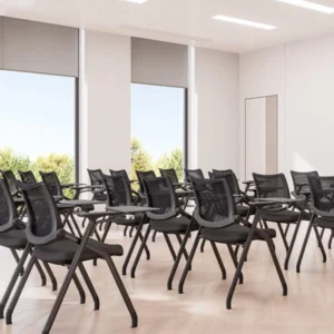 Folding Function Study Chair Training Students Black Folding Chair With Writing Board