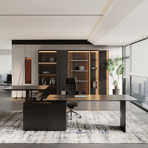 Height Adjustable Desk Modern CEO OfficeTable Boss Executive Desk