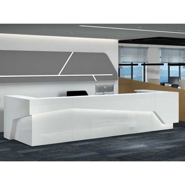 Cashier Service Consultation Desk Customizable Baked Enamel Reception Desk - 图片 4