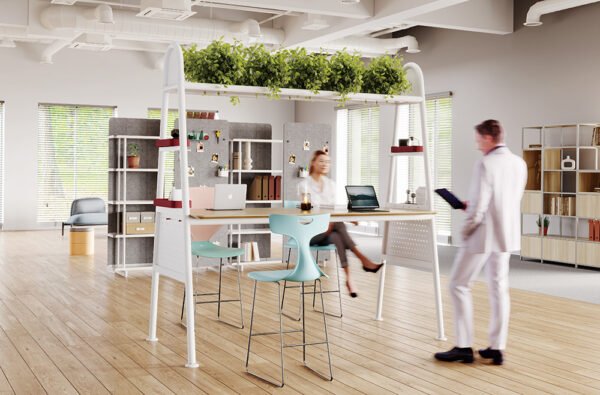 Minimalist Style Office High Legs Bar Table Rectangle Office Desk Workstation High bar Table and High Stool Chair - 图片 3