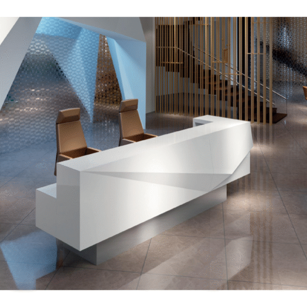 High-End White Curved Modern Business Club Customized Reception Desk - 图片 2