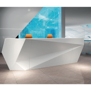 High-End White Curved Modern Business Club Customized Reception Desk