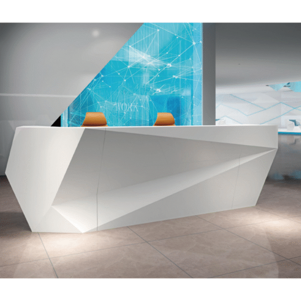 High-End White Curved Modern Business Club Customized Reception Desk