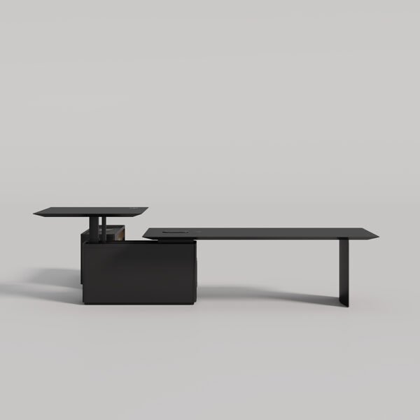 Height Adjustable Modern Wood Design MDF Executive L Shaped CEO Office Table Boss Executive Desk - 图片 4