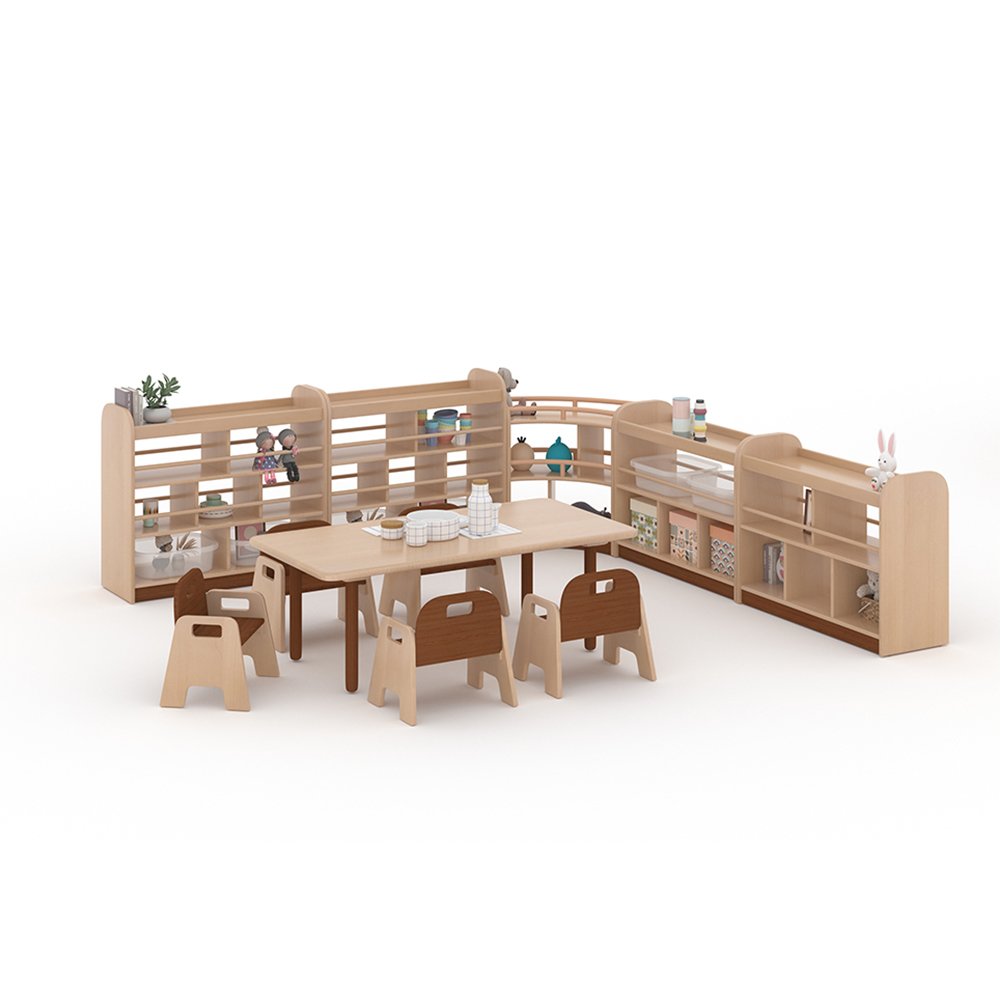 Montessori Kindergarten Cabinets Kids' Bookcase Storage Furniture - 图片 3